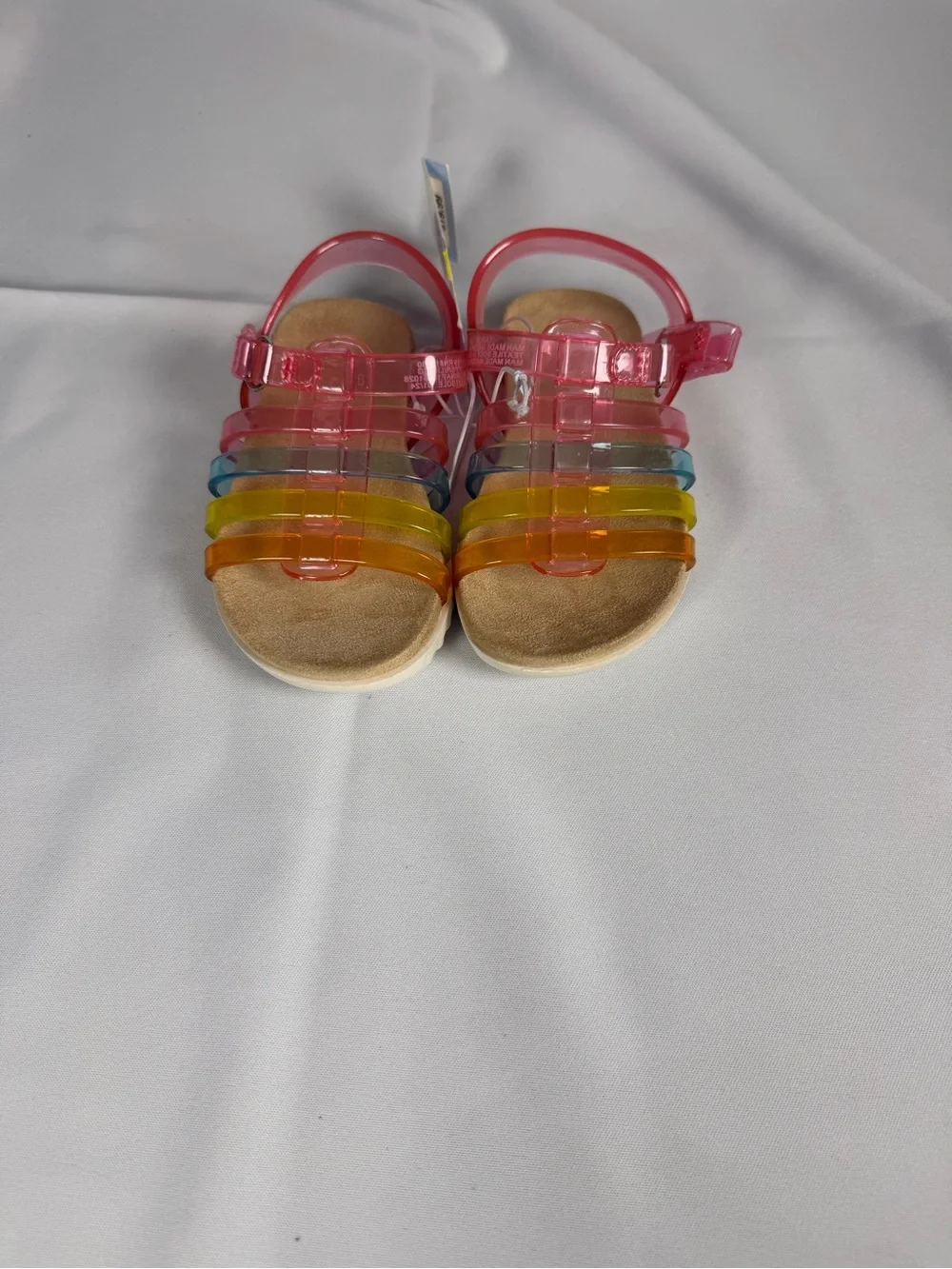 Kids Pink Rainbow Jelly Sandals